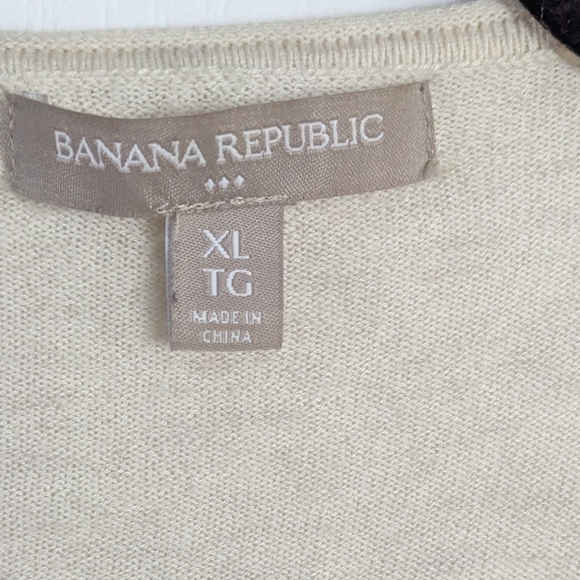 Banana republic wool cotton blend open front cardigan beige cream XL @k - Picture 8 of 8